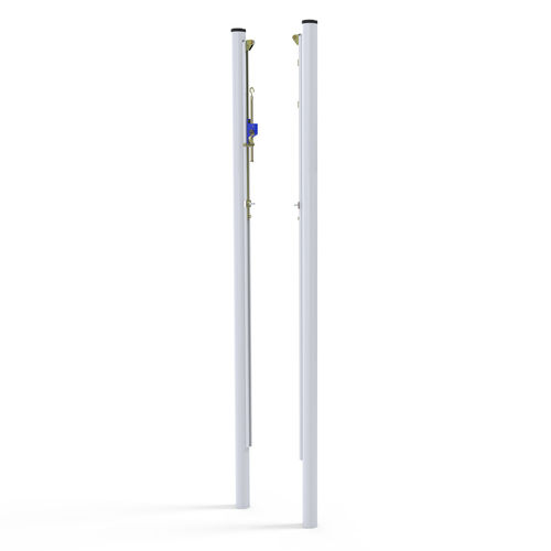 Poteau de tennis à sceller - S30161 - SODEX SPORT - en acier galvanisé / blanc / thermo-laqué