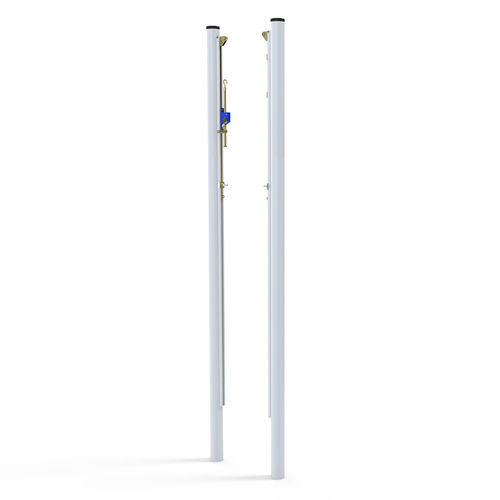 Poteau de volley à sceller - S30161 - SODEX SPORT - en acier galvanisé / blanc / thermo-laqué