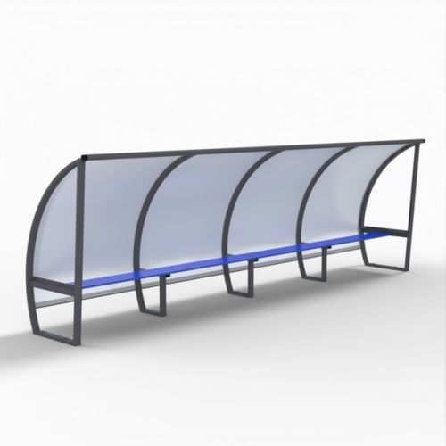 Abri de touche pour 10 personnes - S11050G - SODEX SPORT - en aluminium / en polycarbonate / gris