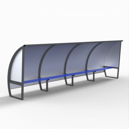 Abri de touche pour 10 personnes - S11250G - SODEX SPORT - en aluminium / en PVC / gris
