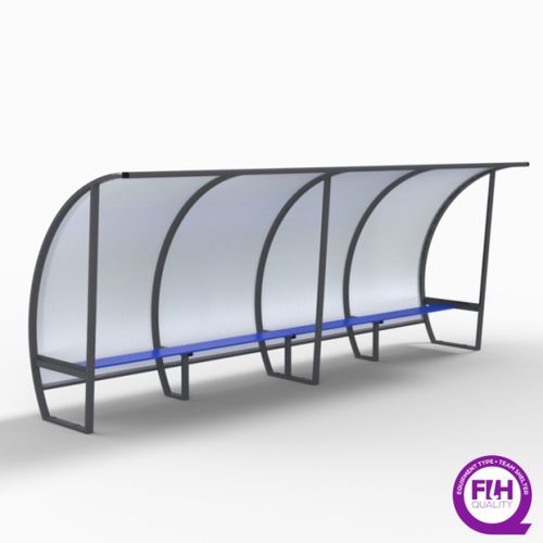Abri de touche pour 10 personnes - S11450G - SODEX SPORT - en aluminium / en polycarbonate / gris