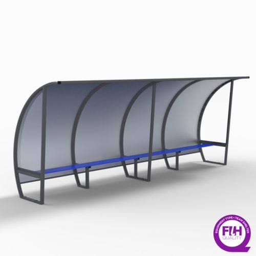 Abri de touche pour 10 personnes - S11650G - SODEX SPORT - en aluminium / en PVC / gris