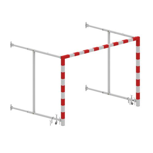 But de handball en acier galvanisé - S16256 - SODEX SPORT - pliable / blanc / rouge