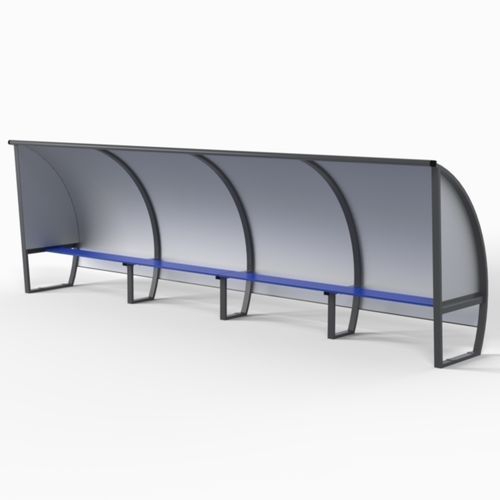 Abri de touche pour 10 personnes - S11150G - SODEX SPORT - en aluminium / fixe / gris