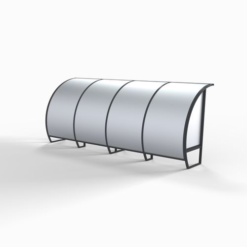 Abri de touche pour 10 personnes - S11550G - SODEX SPORT - en aluminium / fixe / gris