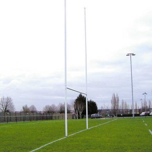 Poteau de rugby avec charnière - S20148 - SODEX SPORT - en aluminium / blanc / EN 16579