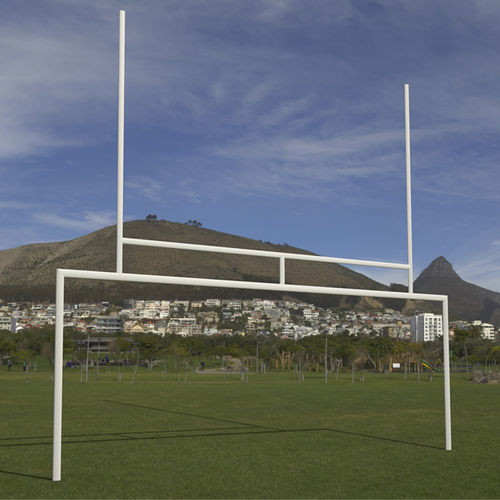 Poteau de rugby à sceller - S20209 - SODEX SPORT - en aluminium / blanc / plastifié
