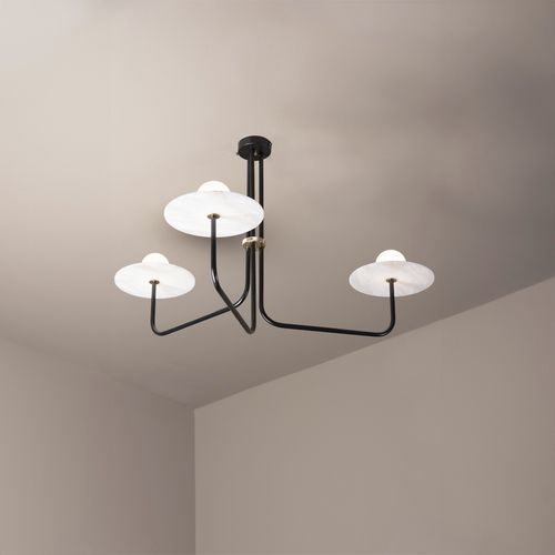 Lustre contemporain - NÉNUPHAR  - Daniel Gallo - époxy / 3 ampoules / professionnel