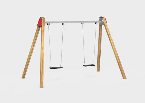 Balançoire en bois - COLUMPIOS : CLOK - Novatilu - en métal / en plastique / pour parc de jeux