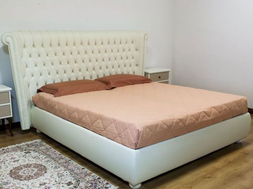 Lit double - LEICHESTER‎ - VAMA Divani - simple / chesterfield / tapissé