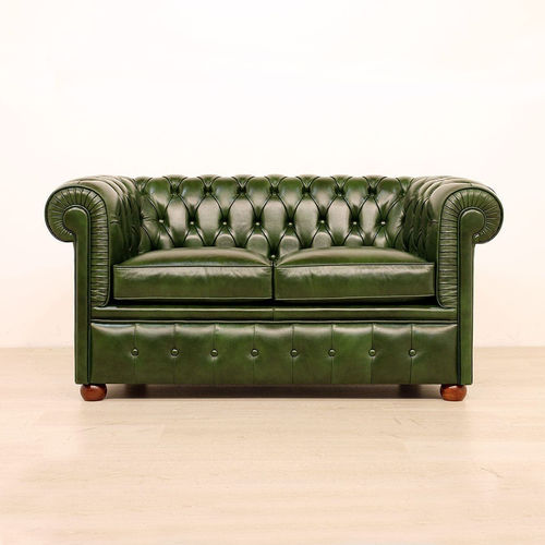 Canapé chesterfield - CHESTERINO - VAMA Divani - en cuir / marron / gris