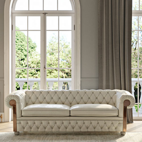 Canapé chesterfield - Aurum - VAMA Divani - pour yacht / en cuir / en métal