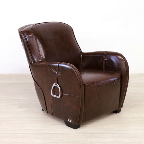 Fauteuil club classique - Equestra - VAMA Divani - en cuir / en bois massif / en hêtre