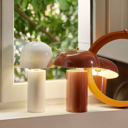 Lampe de table - Nameko - CFOC - en laiton brossé / en porcelaine / contemporaine