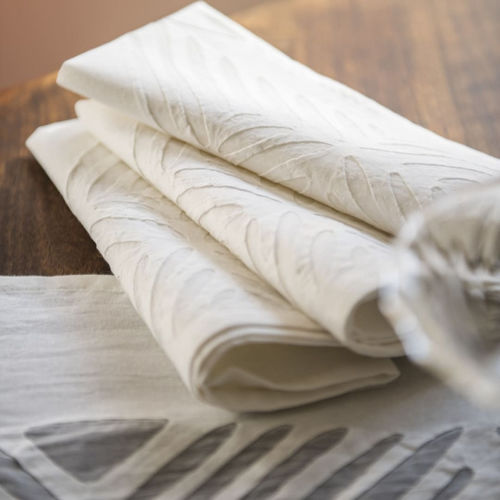 Serviette de table à dîner - Poème - CFOC - en coton / à motif / professionnelle