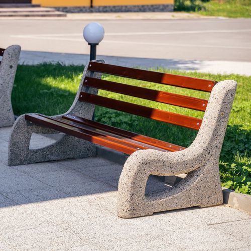 Banc public contemporain - 2 - Encho Enchev - ETE - en bois / en béton à haute performance / en béton fibré