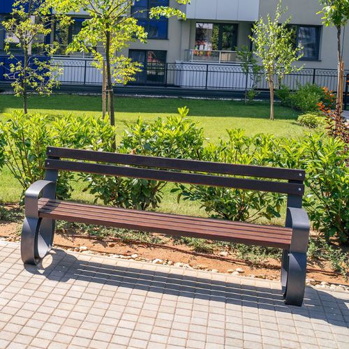 Banc public contemporain - 87 - Encho Enchev - ETE - en bambou / en acier galvanisé / en acier à revêtement par poudre