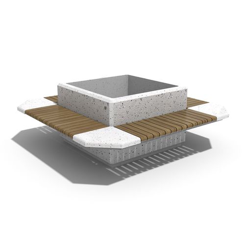 Jardinière en béton fibré - 225 - Encho Enchev - ETE - en béton à haute performance / en pin / en bois de feuillus