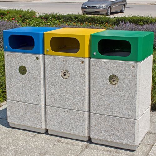 Poubelle publique - 215 R - Encho Enchev - ETE - de tri sélectif / à poser / en acier galvanisé