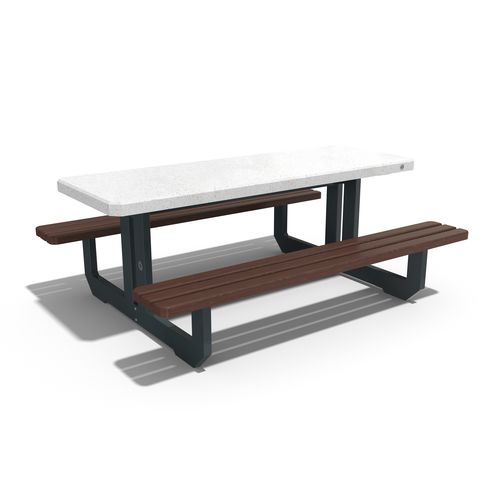 Table de pique-nique contemporaine - 251 - Encho Enchev - ETE - en iroko / en bambou / en béton à haute performance