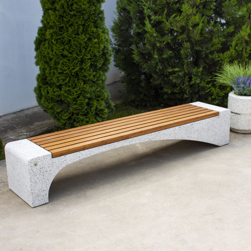 Banc public contemporain - 233 - Encho Enchev - ETE - en iroko / en bambou / en béton à haute performance