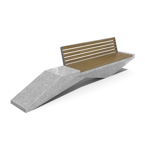 Banc public contemporain - 246 - Encho Enchev - ETE - en iroko / en bambou / en béton à haute performance