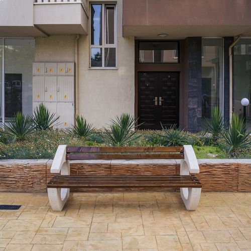 Banc public contemporain - 99 - Encho Enchev - ETE - en bois / en béton à haute performance / en béton fibré