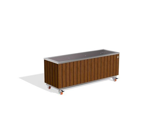 Jardinière en bois - 293 - Encho Enchev - ETE - en bois verni mat / en acier inoxydable / en pin