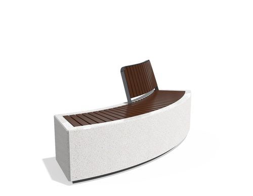 Banc de jardin contemporain - 268-H - Encho Enchev - ETE - en acier inoxydable / en béton / en bois