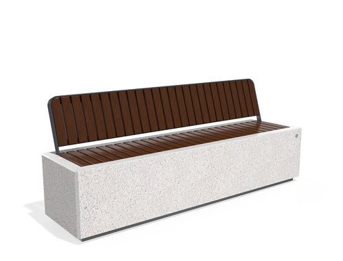 Banc public en matières recyclées - 268-B - Encho Enchev - ETE - en bambou / en acier inoxydable / en pierre