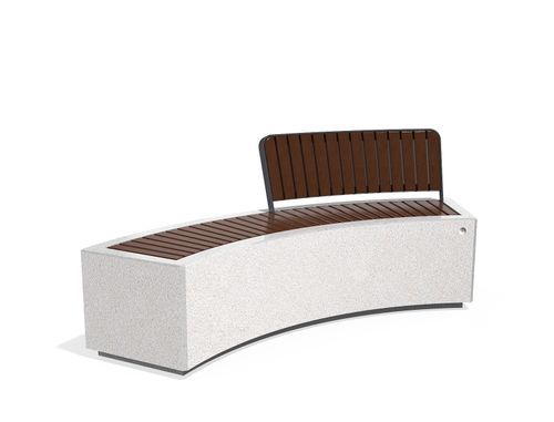 Banc de jardin contemporain - 268-F - Encho Enchev - ETE - en acier inoxydable / en béton / en bois