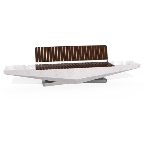 Banc public contemporain - 345 - Encho Enchev - ETE - en bois de feuillus / en bambou / en marbre