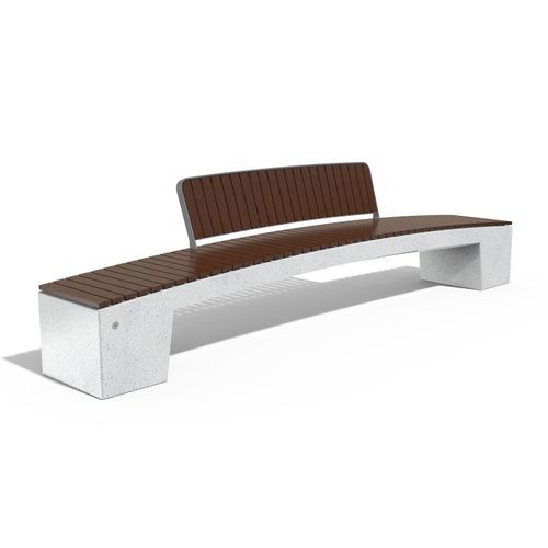 Banc public contemporain - 340 - Encho Enchev - ETE - en béton à haute performance / en acier inoxydable / avec dossier