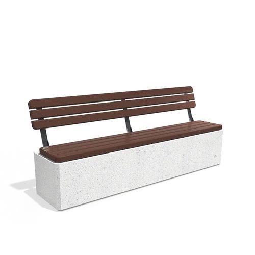 Banc de jardin contemporain - 179 - Encho Enchev - ETE - en acier inoxydable / en HPL / en béton à haute performance