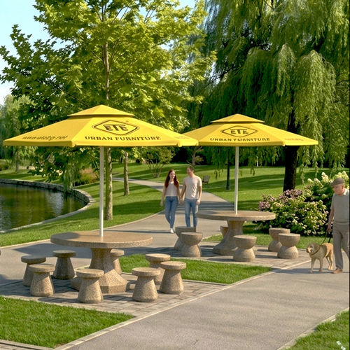 Table contemporaine - 434 - Encho Enchev - ETE - en béton fibré / avec piètement en béton / ronde