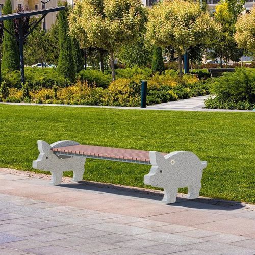 Banc public design original - PIGLET 453 - Encho Enchev - ETE - en composite / en acier à revêtement par poudre / en HPL