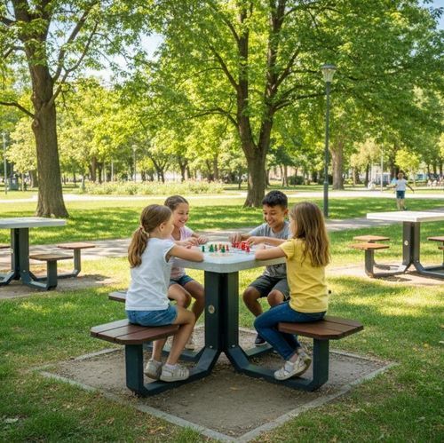 Table de jeu pour enfant d'extérieur - 420 - Encho Enchev - ETE - contemporain / pour espace public / en acier