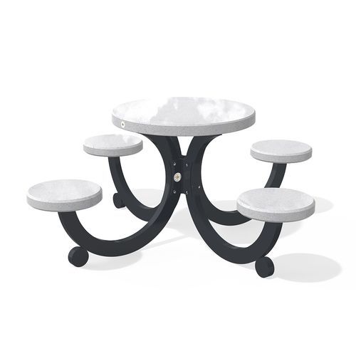 Table de pique-nique contemporaine - 427 - Encho Enchev - ETE - en béton armé / avec piètement en métal / ronde