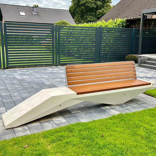 Banc public contemporain - 246 - Encho Enchev - ETE - en iroko / en bambou / en béton à haute performance