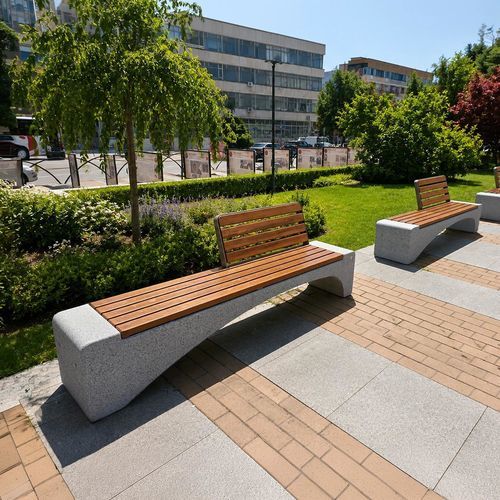 Banc public contemporain - 247 - Encho Enchev - ETE - en iroko / en bambou / en béton à haute performance