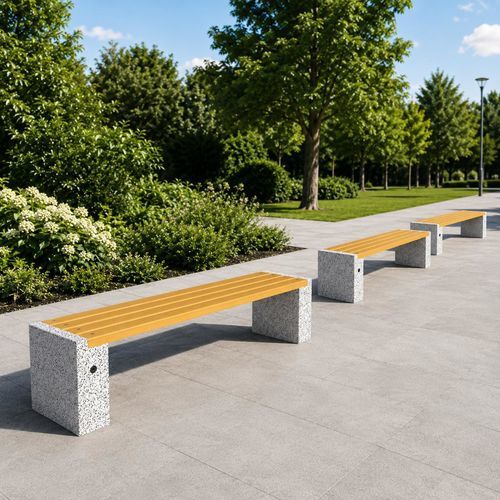 Banc public contemporain - 238 - Encho Enchev - ETE - en bois / en béton à haute performance / en béton fibré