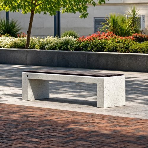 Banc public contemporain - 126 - Encho Enchev - ETE - en iroko / en bambou / en béton à haute performance