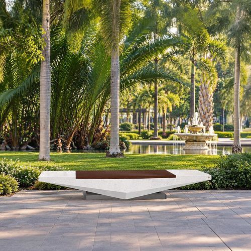 Banc public contemporain - 344 - Encho Enchev - ETE - en bambou / en granite / en béton fibré