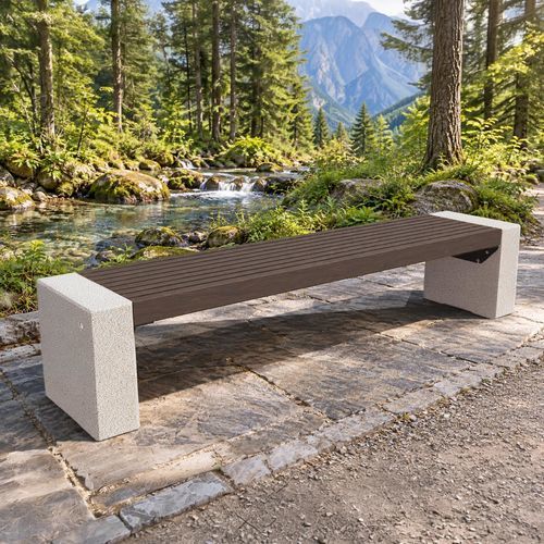 Banc de jardin en béton - 332 - Encho Enchev - ETE - en béton fibré / en bois / en bois massif