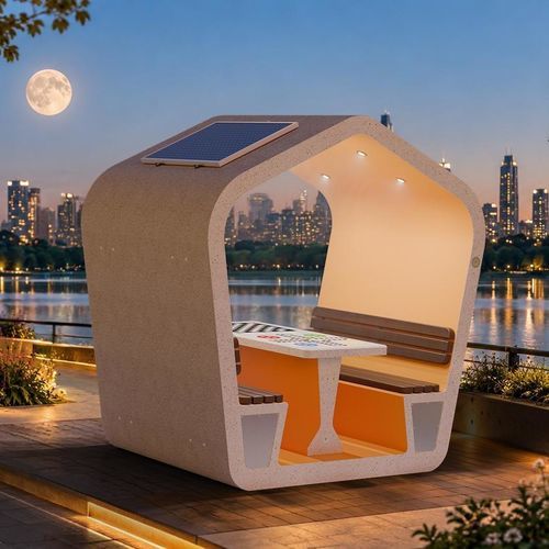 Gazebo en bambou - MODEL 430 - Encho Enchev - ETE - en noyer / en bois / en béton