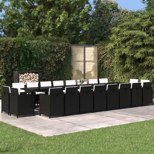 Ensemble table et chaises contemporain - vidaXL 21-tlg : 3095667 - desayo - de jardin / en tissu / en acier à revêtement par poudre
