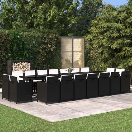 Ensemble table et chaises contemporain - vidaXL 19-tlg : 3095640 - desayo - de jardin / en acier à revêtement par poudre / en acier peint
