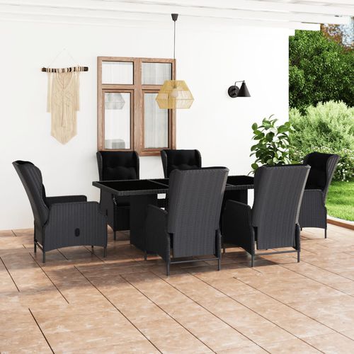 Ensemble table et chaises contemporain - vidaXL 7-tlg : 3060136 - desayo - de jardin / de terrasse / en tissu