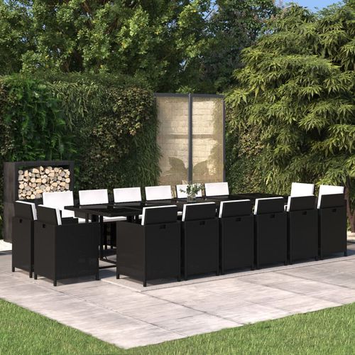 Ensemble table et chaises contemporain - vidaXL 17-tlg : 3095613 - desayo - de jardin / en tissu / en acier à revêtement par poudre