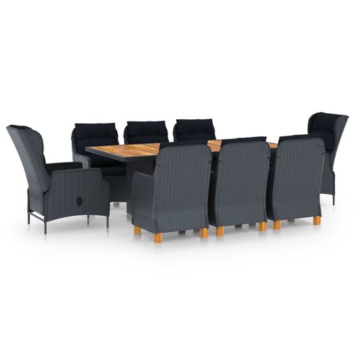 Ensemble table et chaises contemporain - vidaXL 9-tlg : 3060186 - desayo - de jardin / de terrasse / en acacia